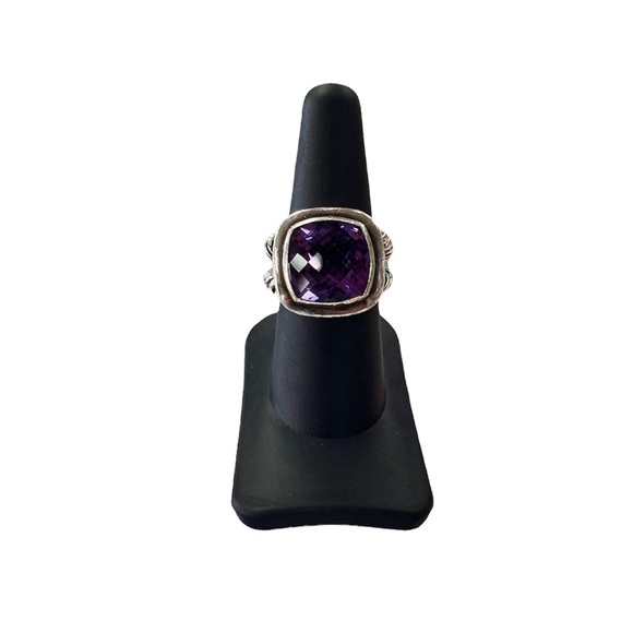 David Yurman Albion Ring 14mm Sterling Silver with Amethyst - Picture 3 of 7